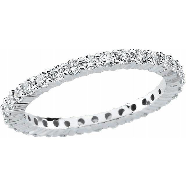 14K White 1 CTW Diamond Eternity Band - Balacia