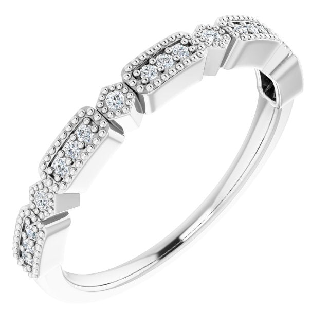 14K White 1/10 CTW Diamond Anniversary Band - Balacia