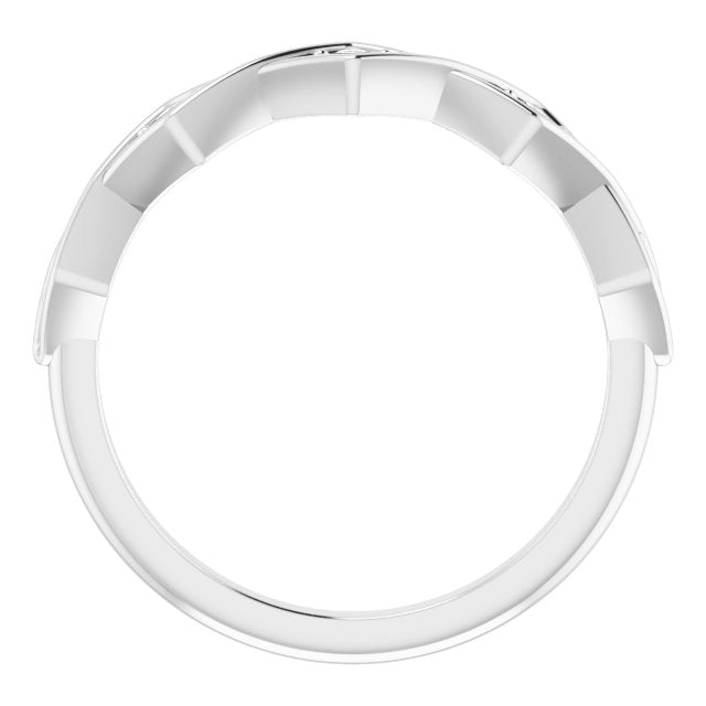 14K White 1/10 CTW Diamond Geometric Anniversary Band - Balacia