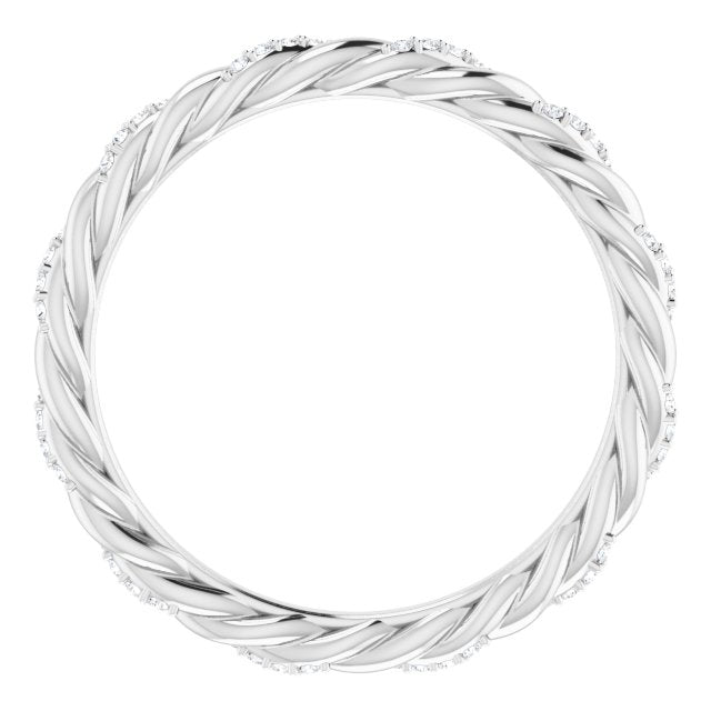 14K White 1/10 CTW Diamond Rope Eternity Band - Balacia