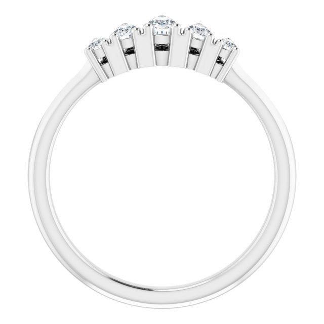14K White 1/2 CTW Diamond 5 - Stone Anniversary Band - Balacia