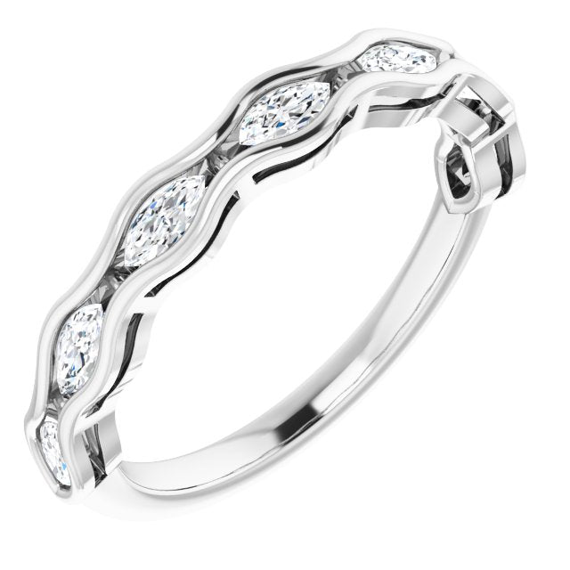 14K White 1/2 CTW Diamond Anniversary Band - Balacia