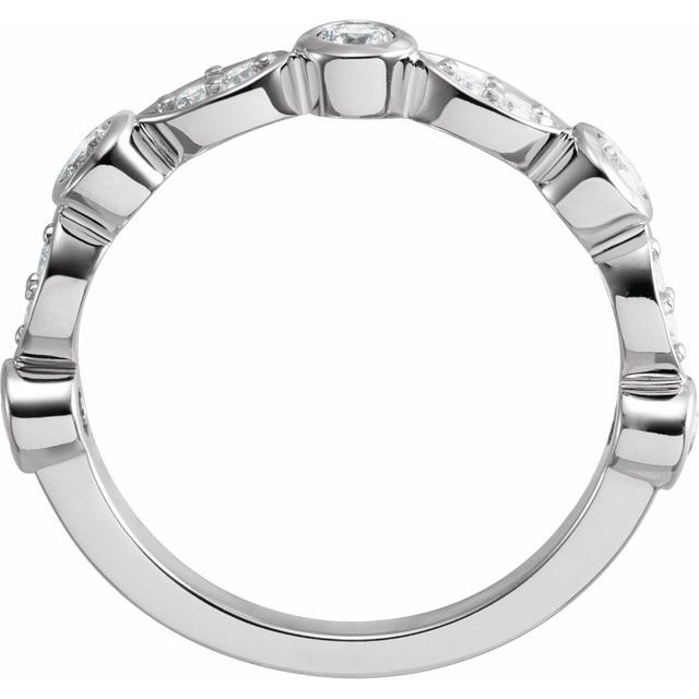 14K White 1/2 CTW Diamond Anniversary Band - Balacia
