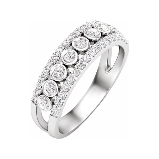 14K White 1/2 CTW Diamond Anniversary Band - Balacia