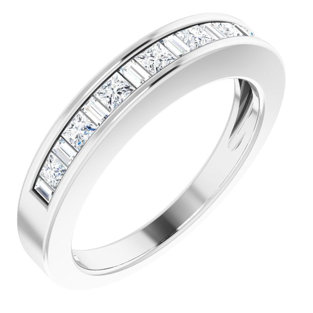 14K White 1/2 CTW Diamond Anniversary Band - Balacia
