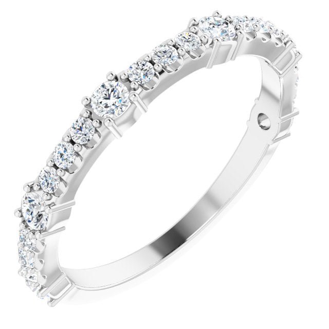 14K White 1/2 CTW Diamond Anniversary Band - Balacia