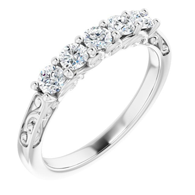 14K White 1/2 CTW Diamond Anniversary Band - Balacia