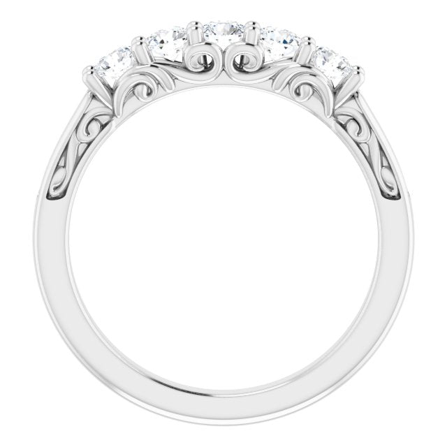 14K White 1/2 CTW Diamond Anniversary Band - Balacia