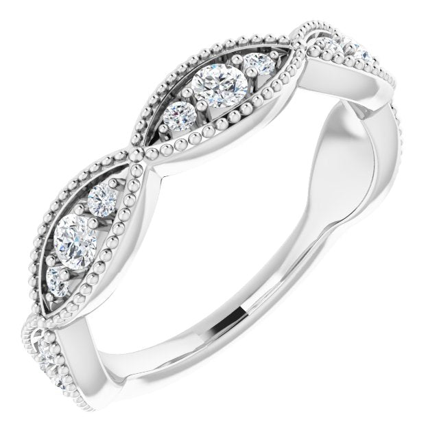 14K White 1/2 CTW Diamond Anniversary Band - Balacia