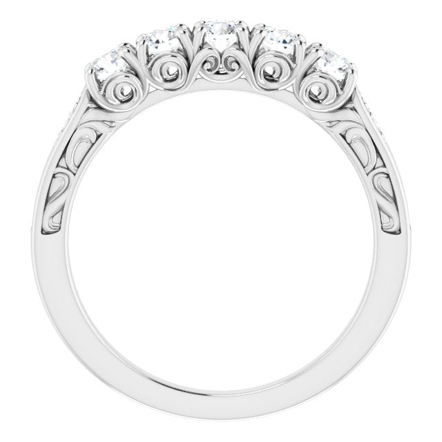14K White 1/2 CTW Diamond Anniversary Band - Balacia