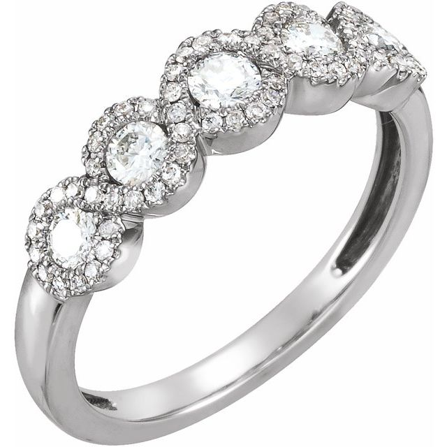 14K White 1/2 CTW Diamond Anniversary Band - Balacia