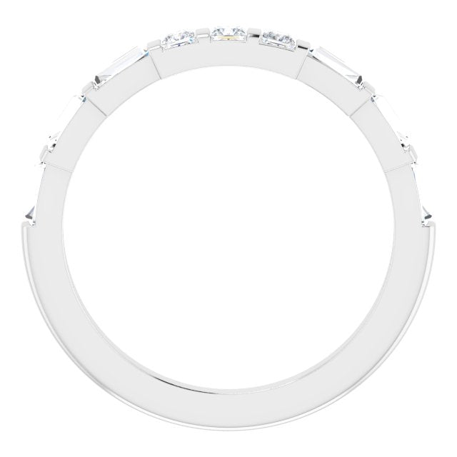 14K White 1/2 CTW Diamond Anniversary Band - Balacia