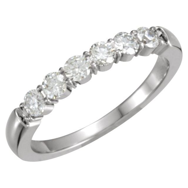 14K White 1/2 CTW Diamond Anniversary Band - Balacia