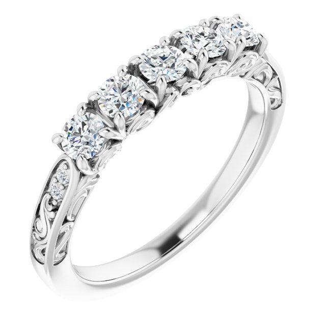 14K White 1/2 CTW Diamond Anniversary Band - Balacia