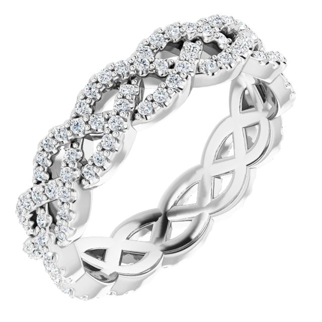 14K White 1/2 CTW Diamond Eternity Band - Balacia