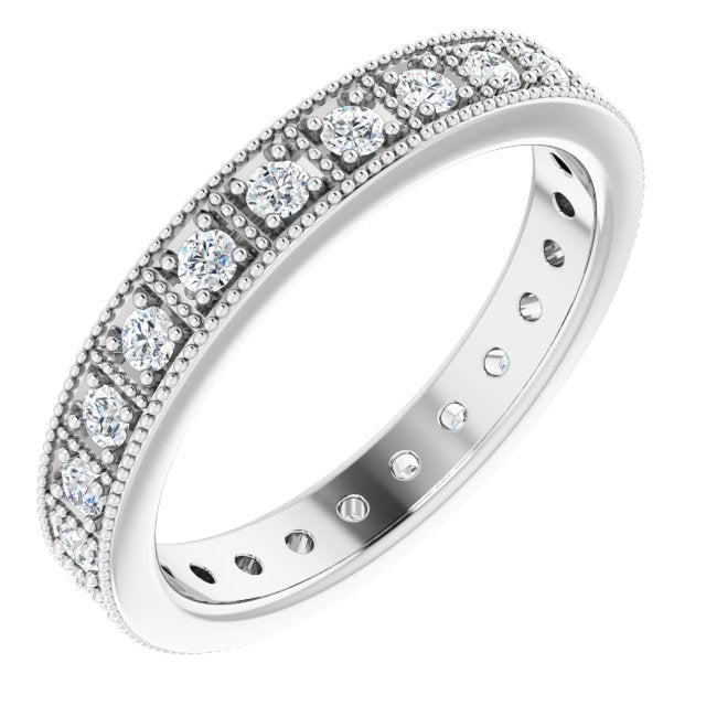 14K White 1/2 CTW Diamond Eternity Band - Balacia