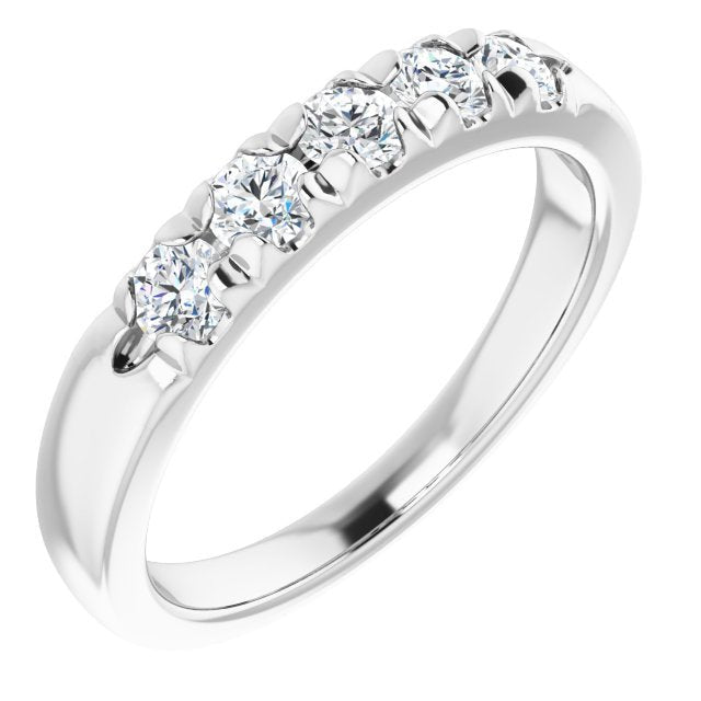 14K White 1/2 CTW Diamond French - Set Anniversary Band - Balacia