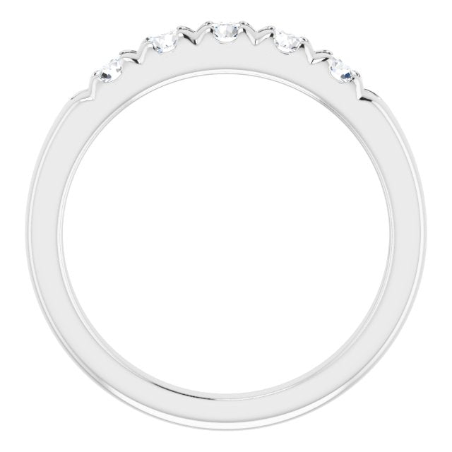 14K White 1/2 CTW Diamond French - Set Anniversary Band - Balacia