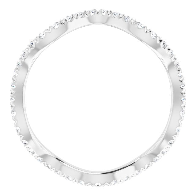 14K White 1/2 CTW Diamond French - Set Eternity Band - Balacia