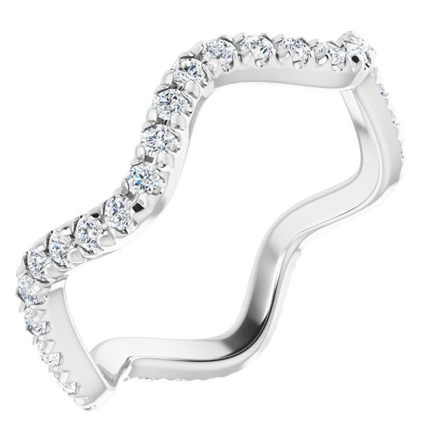 14K White 1/2 CTW Diamond French - Set Eternity Band - Balacia