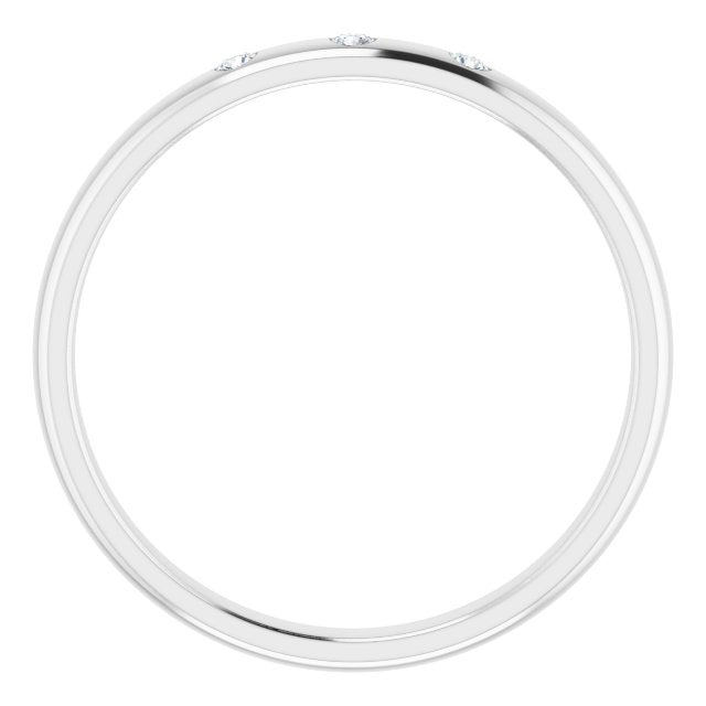 14K White 1/3 CTW Diamond 3 - Stone Half - Round Band - Balacia