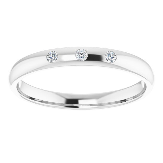 14K White 1/3 CTW Diamond 3 - Stone Half - Round Band - Balacia