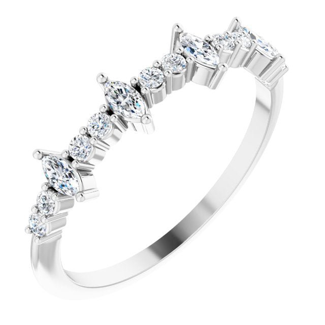 14K White 1/3 CTW Diamond Anniversary Band - Balacia