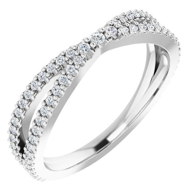 14K White 1/3 CTW Diamond Contour Band - Balacia
