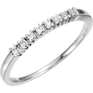 14K White 1.3 mm Round Eight - Stone Anniversary Band - Balacia