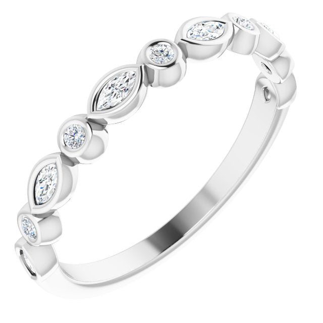 14K White 1/4 CTW Diamond Anniversary Band - Balacia