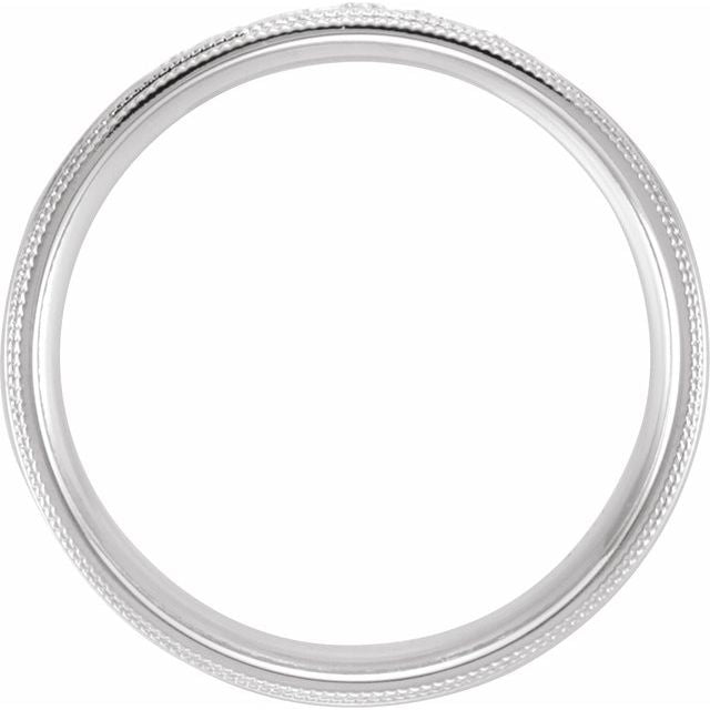 14K White 1/4 CTW Diamond Half Round 6 mm Double Milgrain - Balacia
