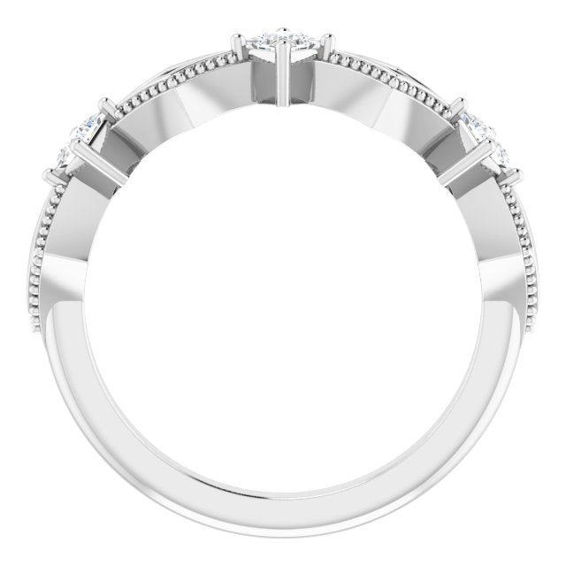 14K White 1/4 CTW Diamond Three - Stone Anniversary Band - Balacia