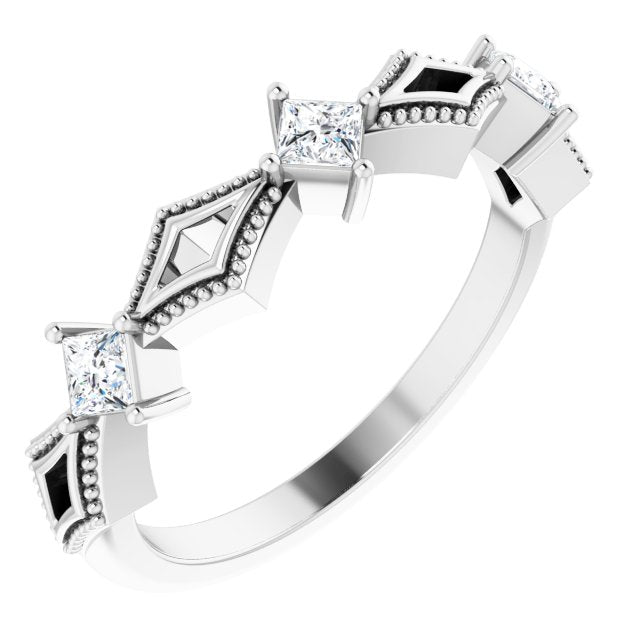 14K White 1/4 CTW Diamond Three - Stone Anniversary Band - Balacia