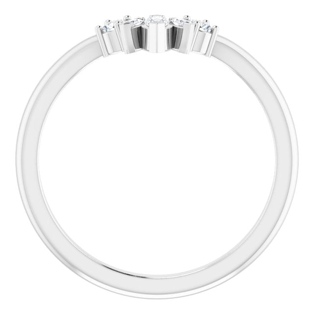 14K White 1/5 CTW Diamond Accented Contour Band - Balacia