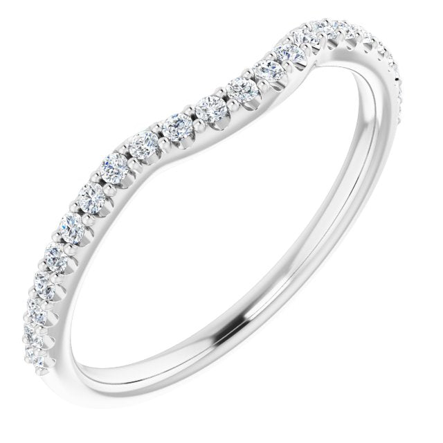 14K White 1/5 CTW Diamond Contour Band - Balacia