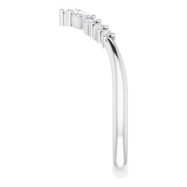 14K White 1/5 CTW Diamond Contour Band - Balacia