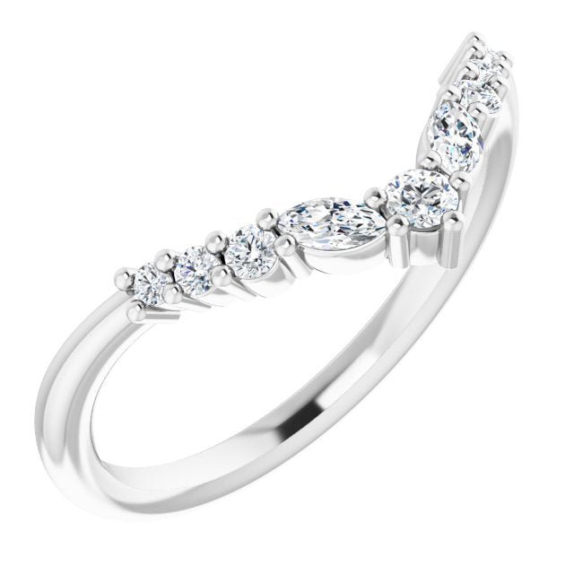 14K White 1/5 CTW Diamond Contour Band - Balacia