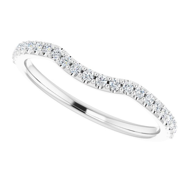 14K White 1/5 CTW Diamond Contour Band - Balacia
