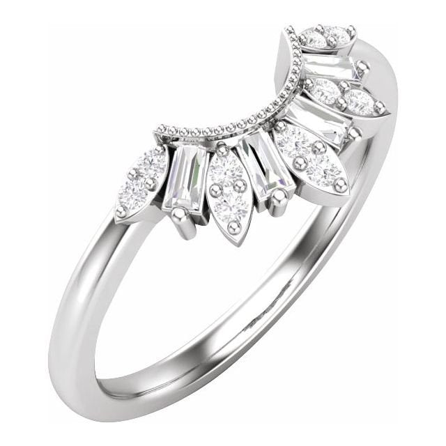 14K White 1/5 CTW Diamond Contour Band - Balacia