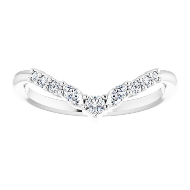 14K White 1/5 CTW Diamond Contour Band - Balacia