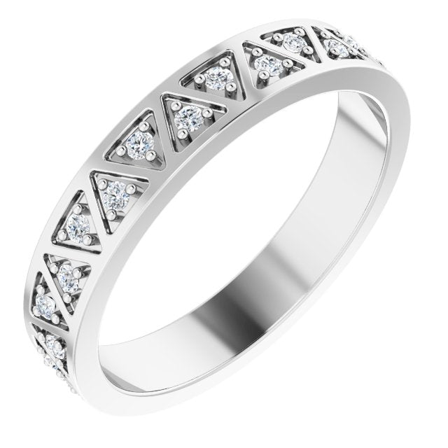 14K White 1/5 CTW Diamond Geometric Anniversary Band - Balacia