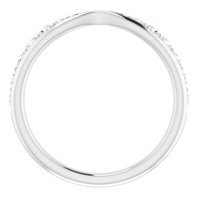 14K White 1/5 CTW Diamond Pinched Contour Band - Balacia