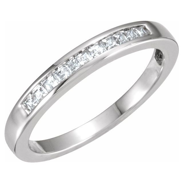 14K White 1.5x1.5 mm Square Channel - Set Anniversary Band - Balacia