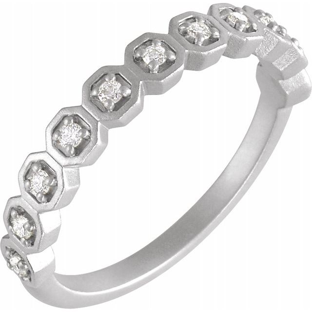14K White 1/6 CTW Diamond Anniversary Band - Balacia
