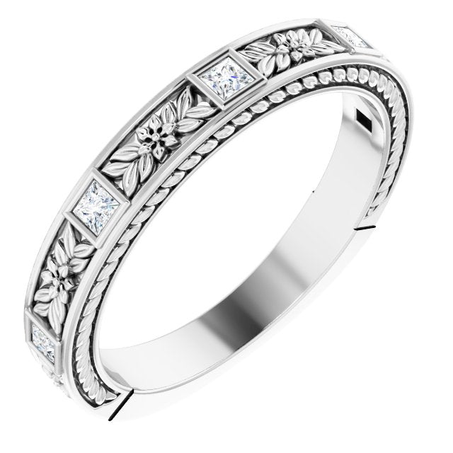 14K White 1/6 CTW Diamond Anniversary Band - Balacia