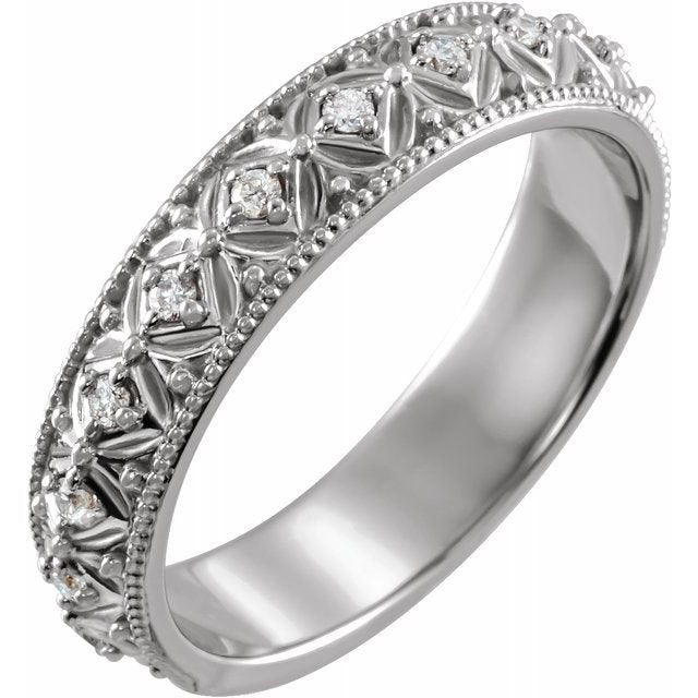 14K White 1/6 CTW Diamond Anniversary Band - Balacia