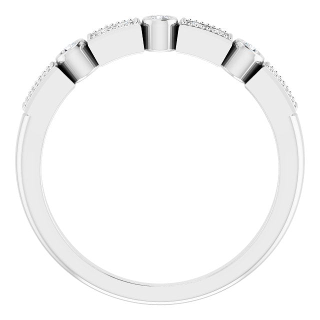 14K White 1/6 CTW Diamond Anniversary Band - Balacia