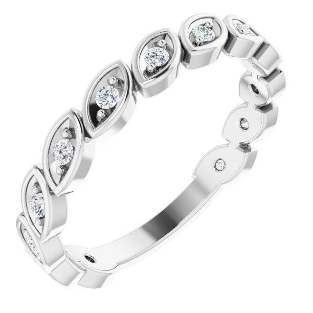 14K White 1/6 CTW Diamond Anniversary Band - Balacia