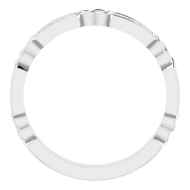 14K White 1/6 CTW Diamond Celtic - Inspired Anniversary Band - Balacia
