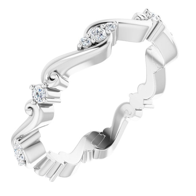 14K White 1/6 CTW Diamond Eternity Band - Balacia
